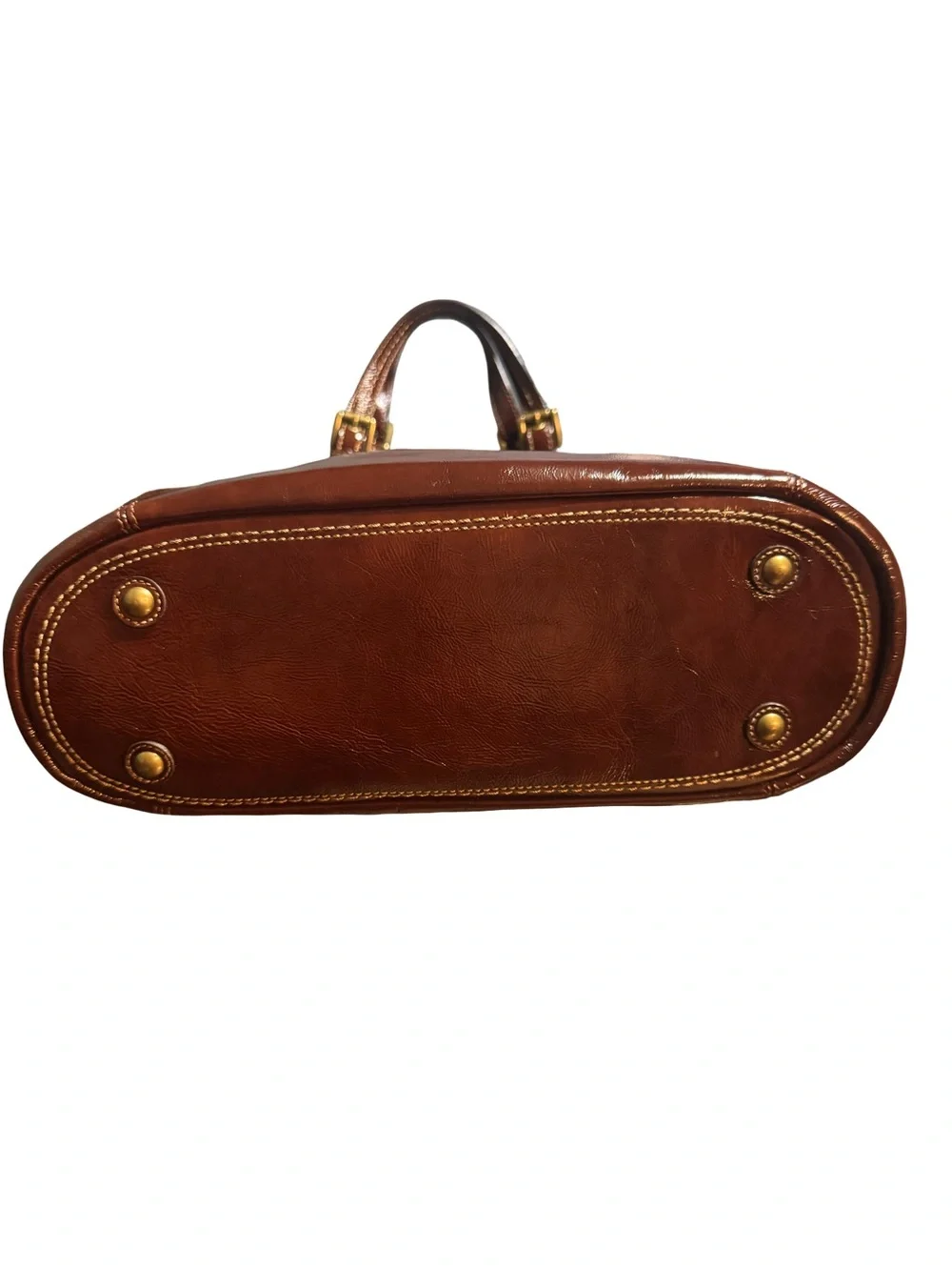 Coach Maroon Leather Tote with Brass Rings